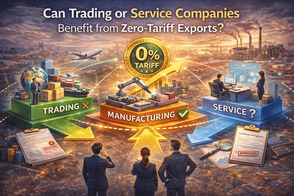 Can Trading or Service Companies Benefit from Zero-Tariff Exports?