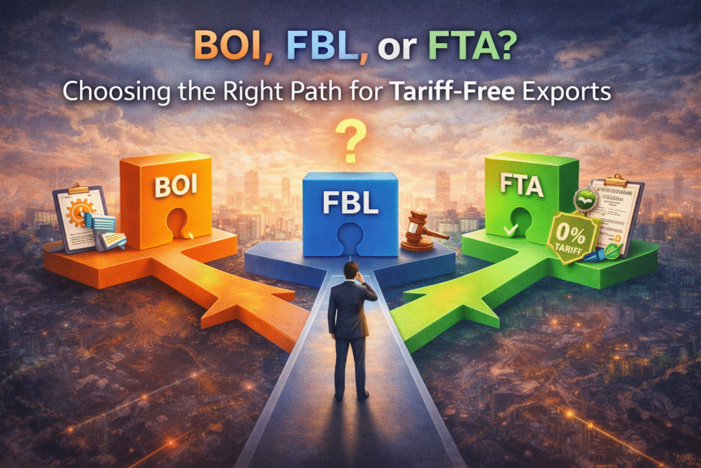 BOI, FBL, or FTA? Choosing the Right Path for Tariff-Free Exports